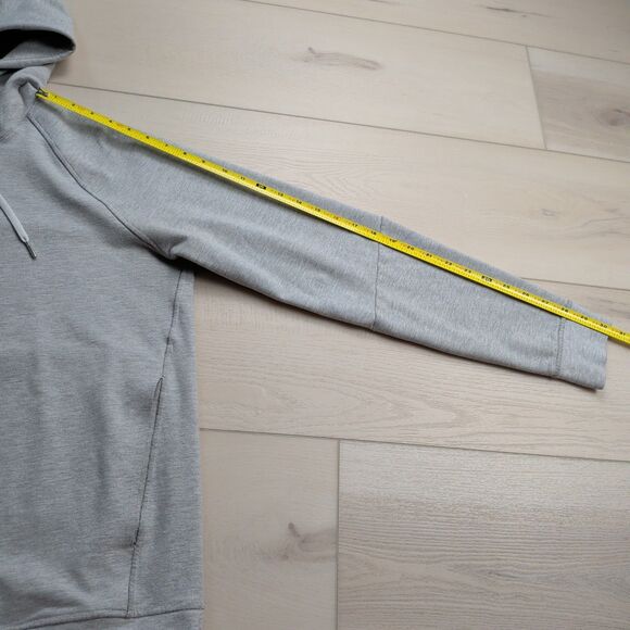 Lululemon City Sweat Pullover Hoodie Mens Medium Heathered Gray Stretch M3ATLS - Picture 8 of 11